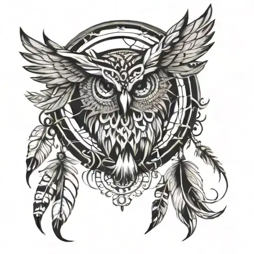 Tribal Dream Catcher With Owl