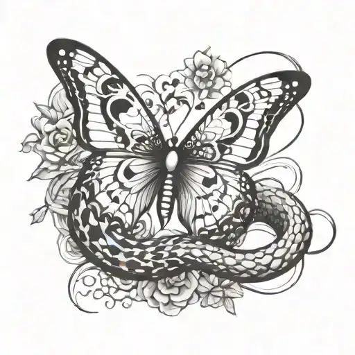 Butterfly And Snake