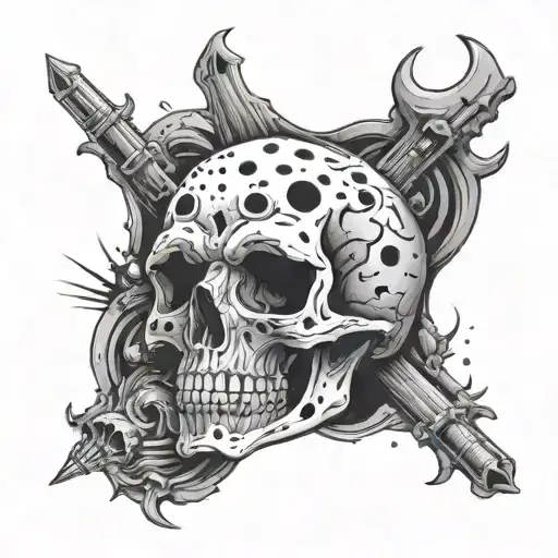 Skull With Bullet Holes