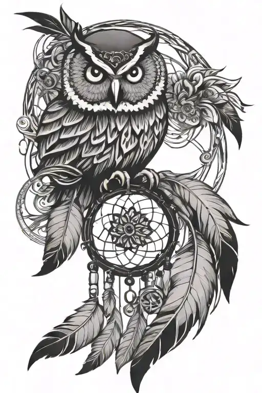 Tribal Dream Catcher With Owl