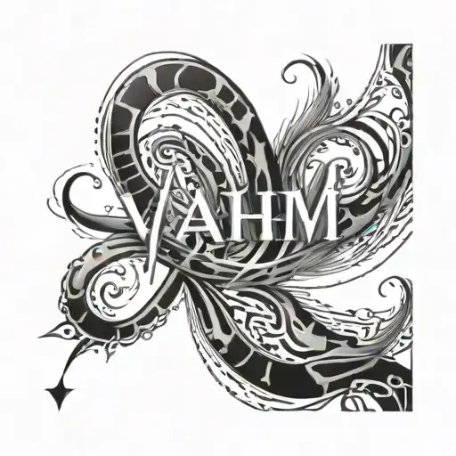 Minimalist Tattoo Of The Word 'Vahm In A Unique Font