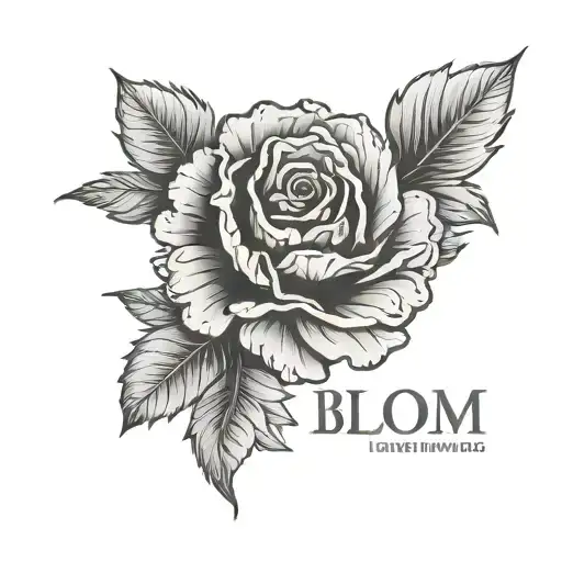 Carnation Flower And The Word Bloom On The Side