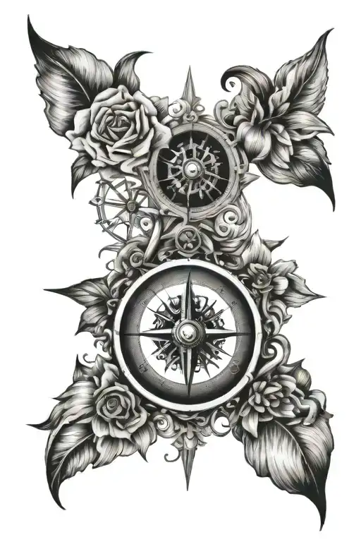 Compass Flowers Intertwined