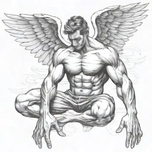 Men Dark Angel Dosing Gym Poses