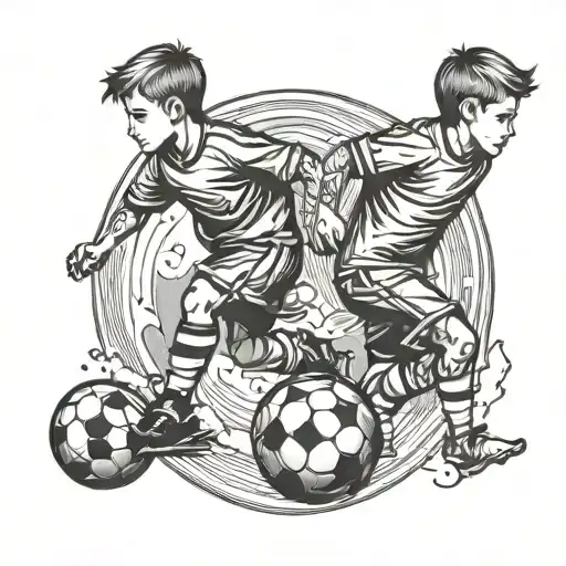 Twins Play Soccer