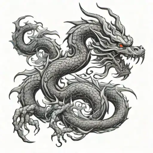 Chinese Dragon And Spider