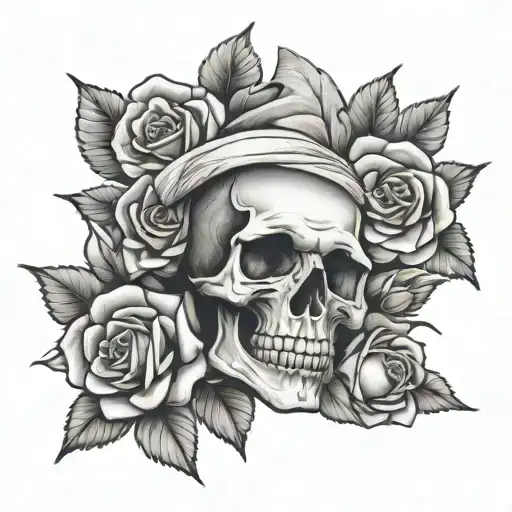 Skull And Roses Wrapped