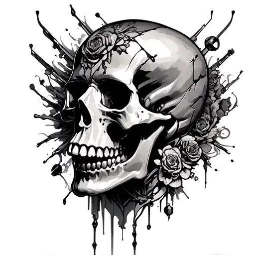 Skull Surrounded Cyber Sigilism