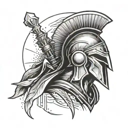 Spartan Themed Forearm Tattoo Design