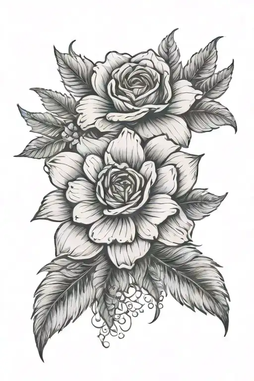 Daisy Lace Rose Feather