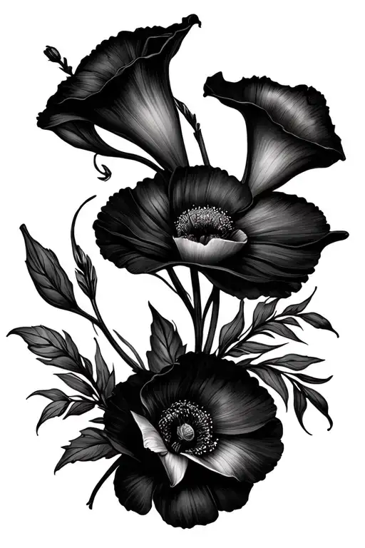 Poppy Flower And Calla Lilly Wreath