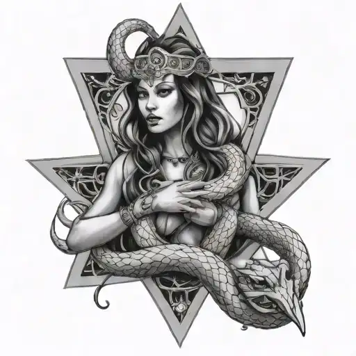 Star Of Ishtar Grabbing Snakes