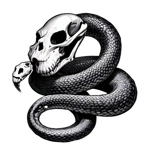 Skeleton Snake Coiled