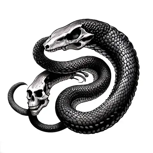 Skeleton Snake Coiled