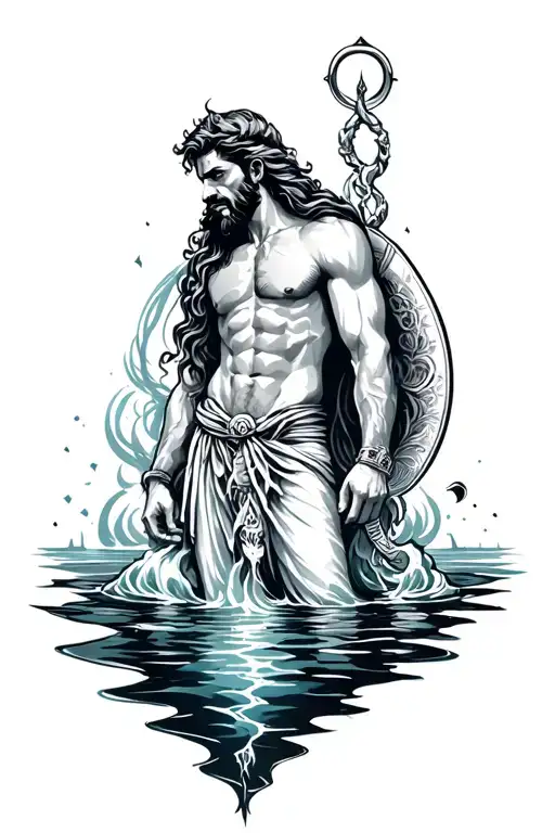 Cool Aquarius Men's Tattoo Design
