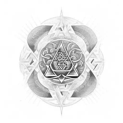 Yggdrasil Valknut And Vegvisir