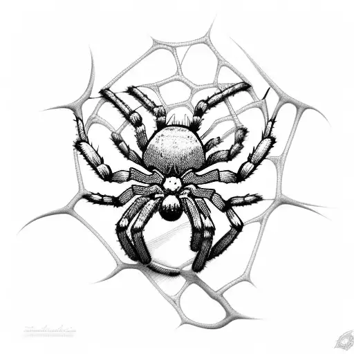 Spider Crawling Up A Vine Of Roses