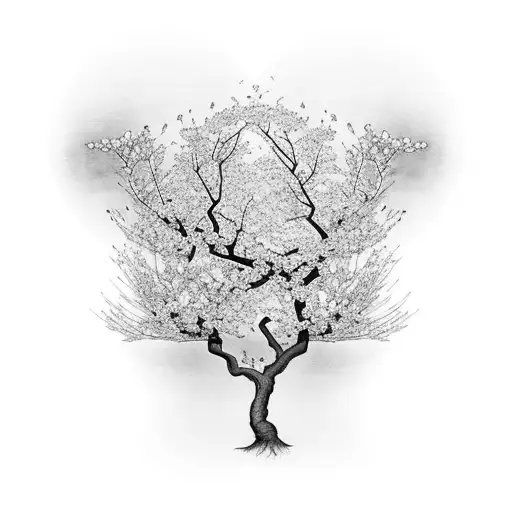 Cherry Blossom Tree On Chest