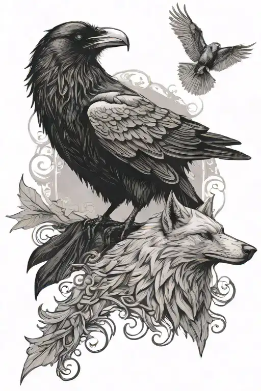 Raven And Wolf