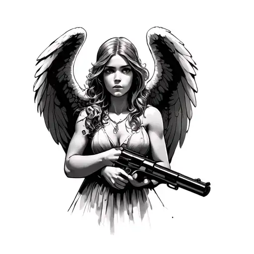 Angel Holding A Gun