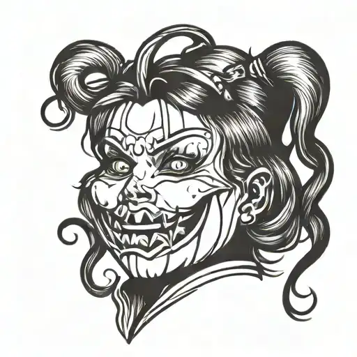 Simple Outline Of Pumpkin Head Girl