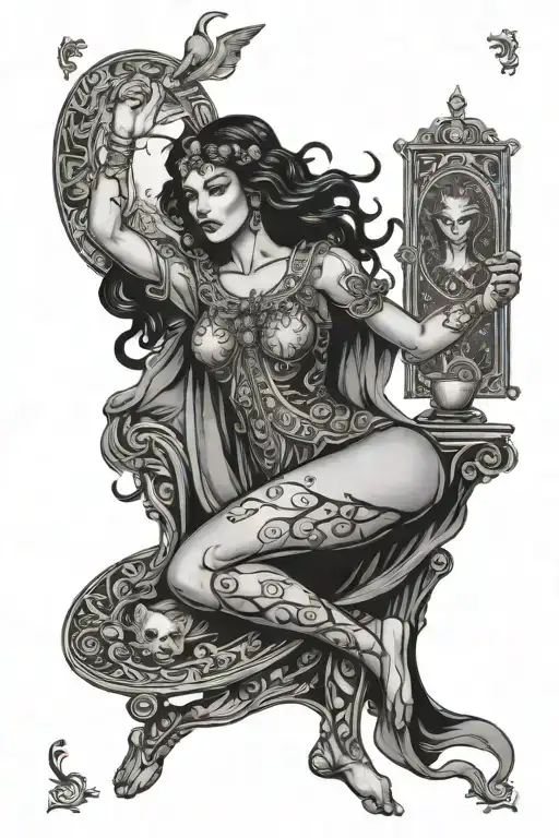 Tarot Card Strong Woman Magic