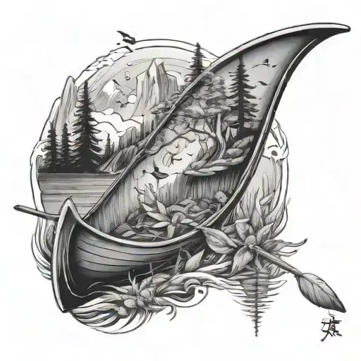 Half Sleeve Nature Canoe