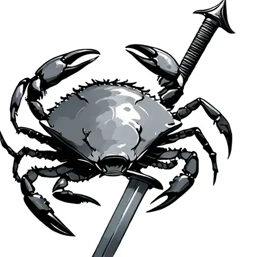 Crab With A Sword Through It