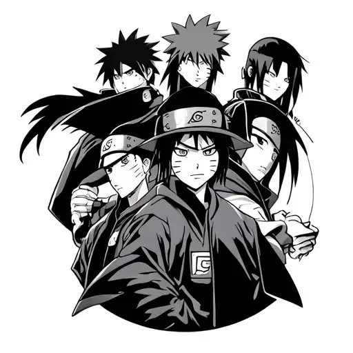 Naruto And Sasuke's Curse Seal Sleeve With Anime Characters