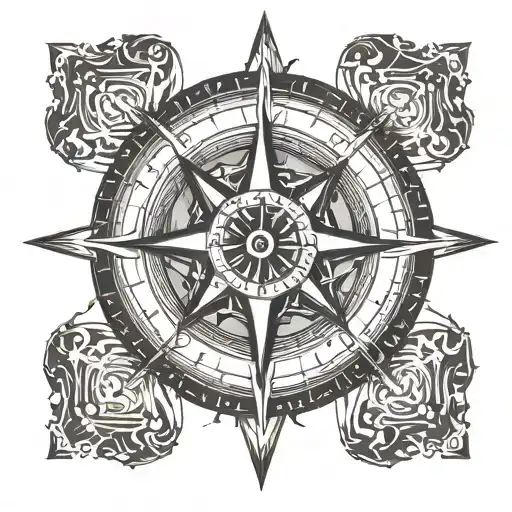 Simple Nautical Compass Rose