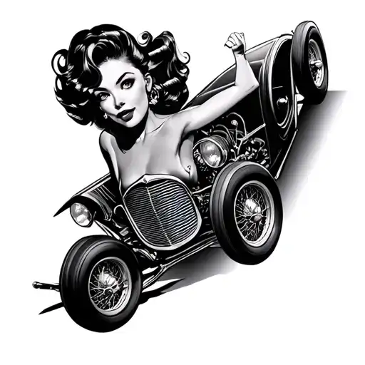 Pin-up That Makes Mechanics On An American Car