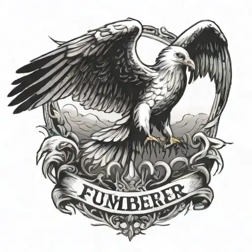 Seagull Griping A Banner Saying Fumember The White Eagle