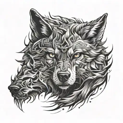 Create A Tattoo Representing The Strength And Individuality Of A Lone Wolf In A Unique Way