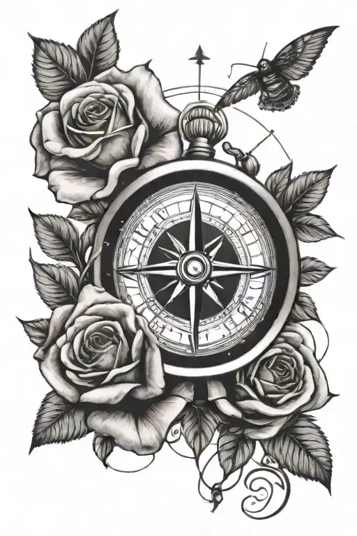 Roses With Compass And