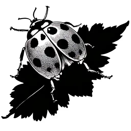 Lady Bug With Shadow Walking