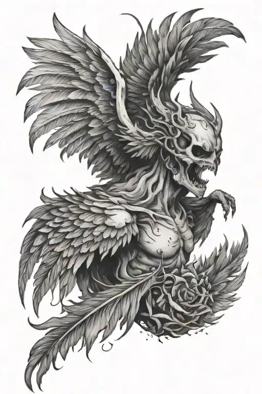 Rotting Feather Wings Of A Demon