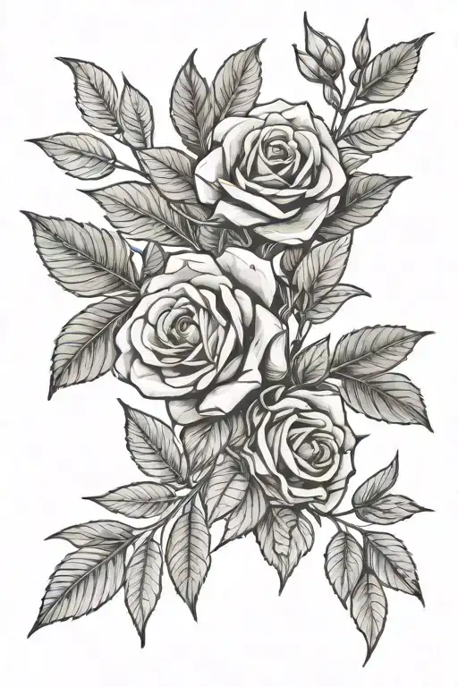 Olive Branch And A Rose Intertwined