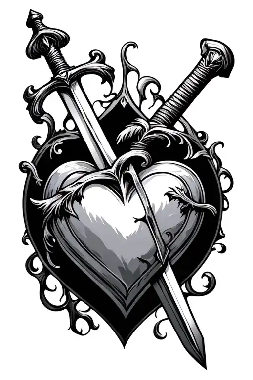 Sword With Heart Surrounded
