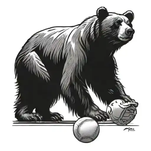 Bear With Baseball Jersey Number