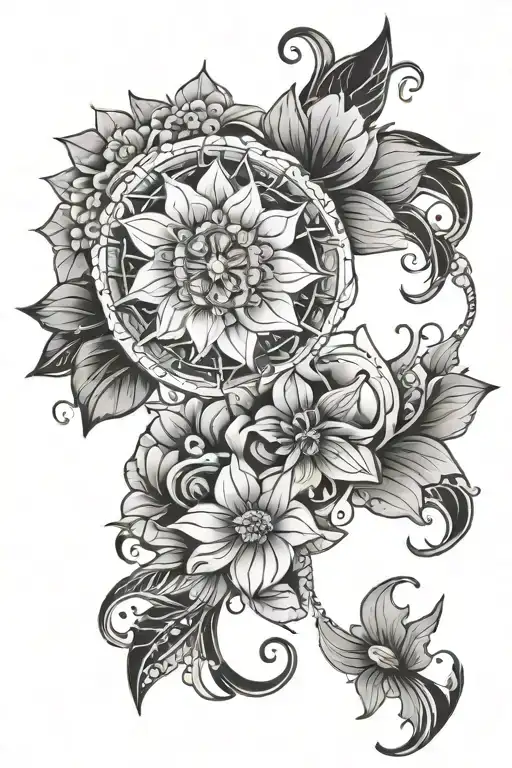 Flower Mandala Zodiac Shoulder