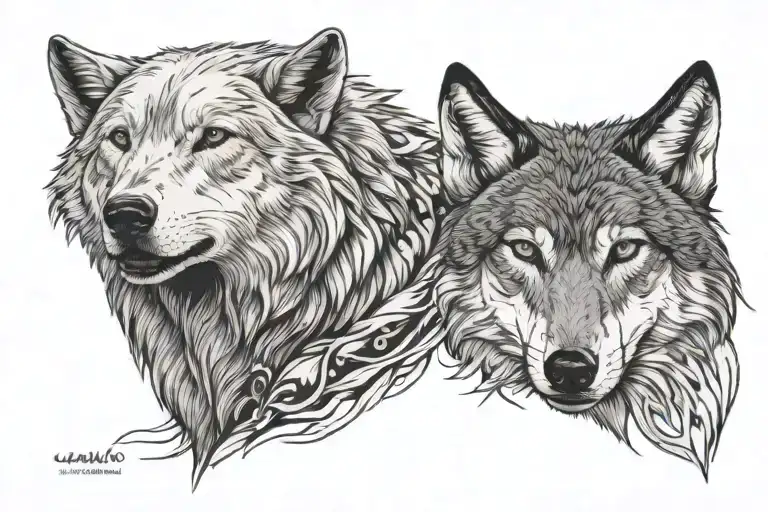 White Wolf And Black Wolf