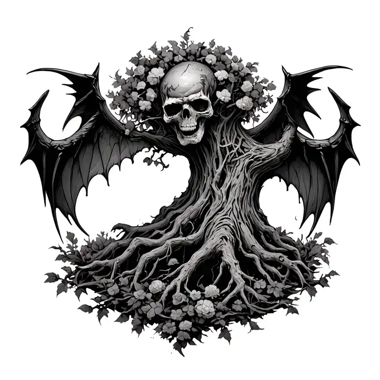 Poison Tree With Devil Wings Around It
