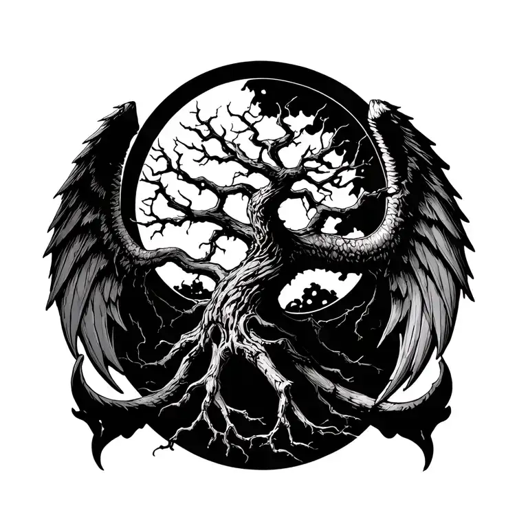 Poison Tree Within A Set Of Devil Wings Not Connected