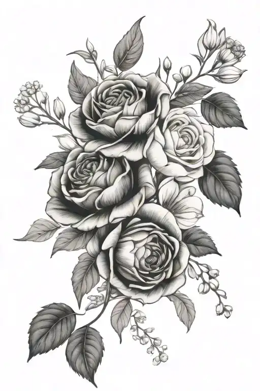 October And December Birth Flower Bouquet