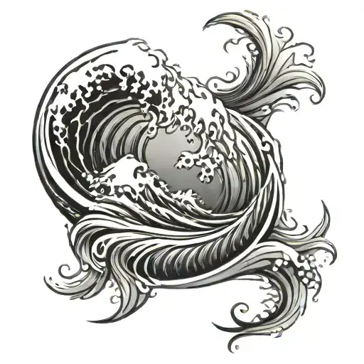 Polynesian Tattoo Inspired By Ocean Waves