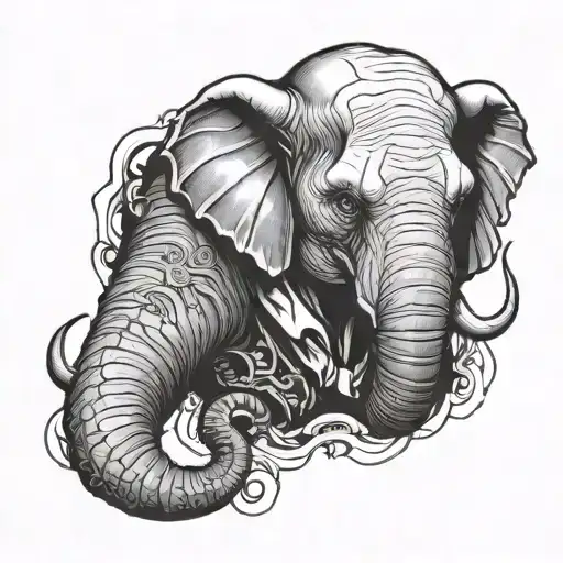 Half Joker Half Elephant Half Sleeve Atttoo