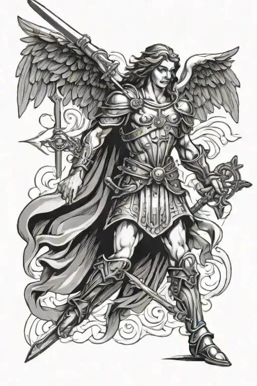 St Michael Archangel With A Crucifix And Sword