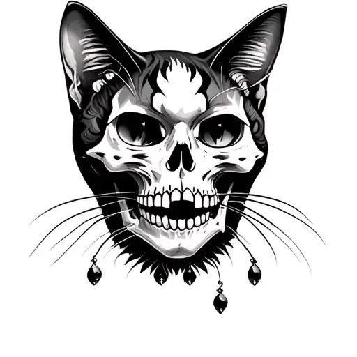 Black Cat And Skull