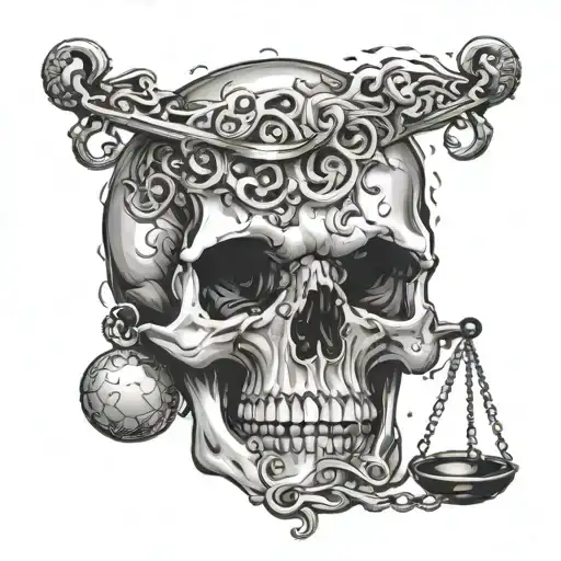 The Scales Coming Out Of The Skull Are On Equal Level