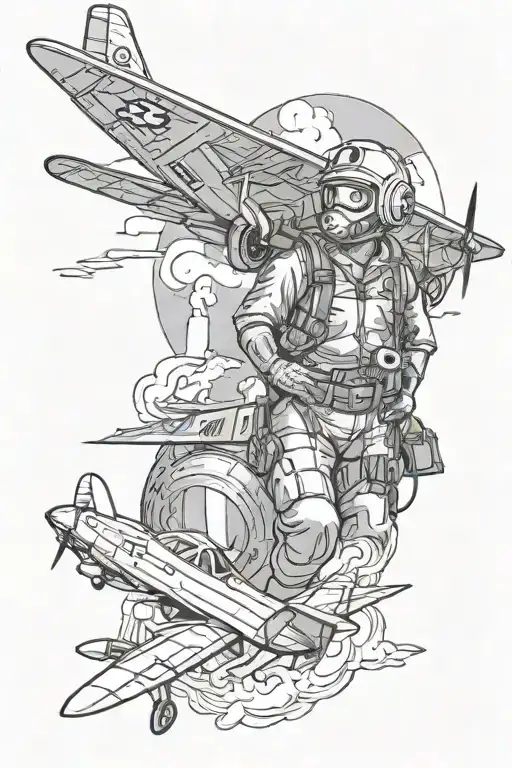 Pilot And Airplane Sleeve